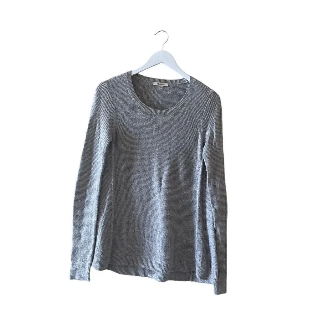 Madewell Crewneck Gray Cotton Viscose Long Sleeves Cozy Sweater SZ XS
